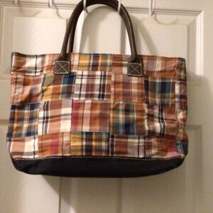 Authentic LL Bean  Madras Tote Medium size